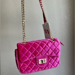 Cute Velvet Like Material Handbag